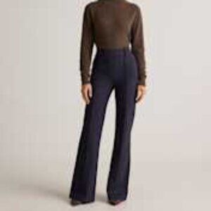Quince Ultra-Stretch Ponte Flare Leg Pants in Navy